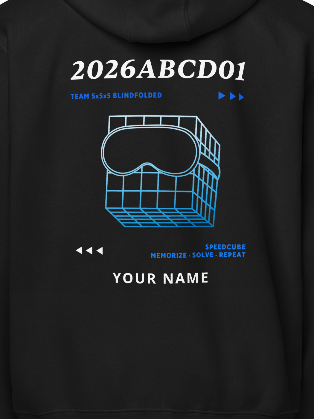 WCA Cuber Custom Zip Hoodie - 5x5x5 blindfolded