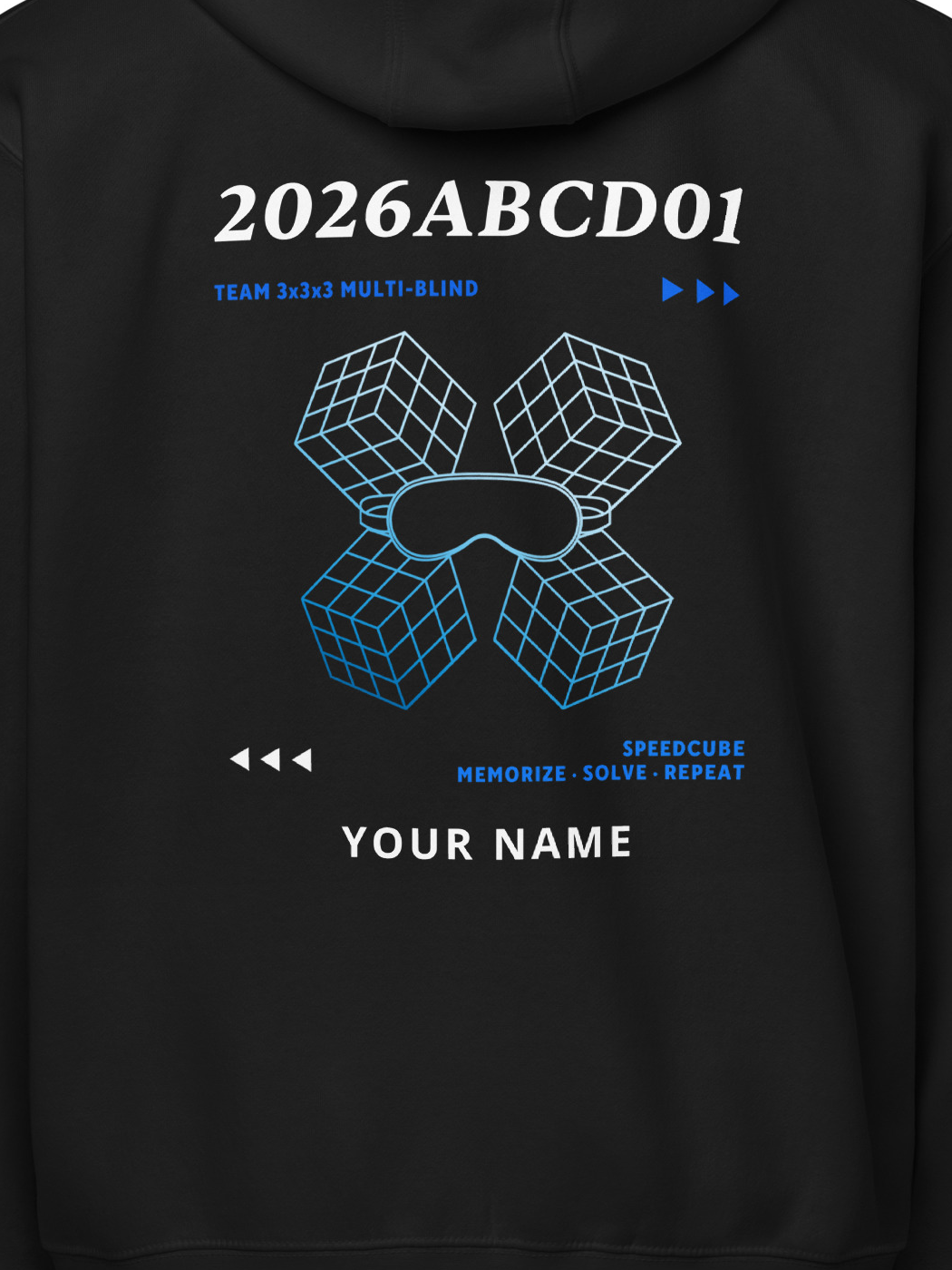 WCA Cuber Custom Zip Hoodie - 3x3x3 multi-blind