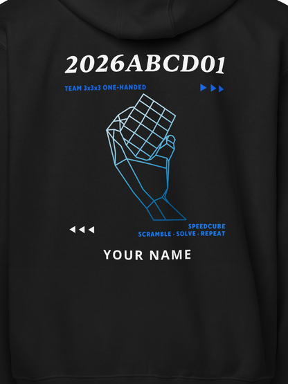 WCA Cuber Custom Zip Hoodie - 3x3x3 one-handed